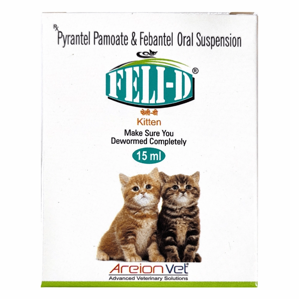 Areion Vet Feli D Kitten Deworming Suspension (15ml) And Savavet Toxo Mox Dry Syrup (30ml) Combo