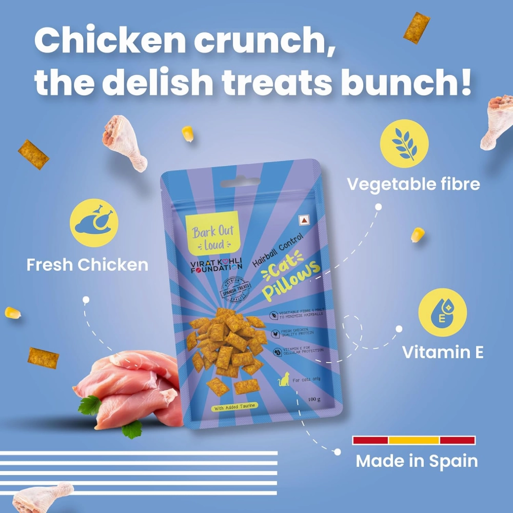 Bark Out Loud by Vivaldis Pillows for Sensitive Gut & Hairball Control Cat Treats Combo