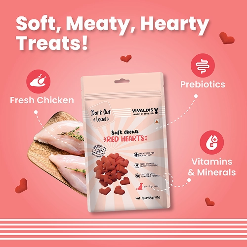 Bark Out Loud by Vivaldis Red Hearts Spanish Dog Treats