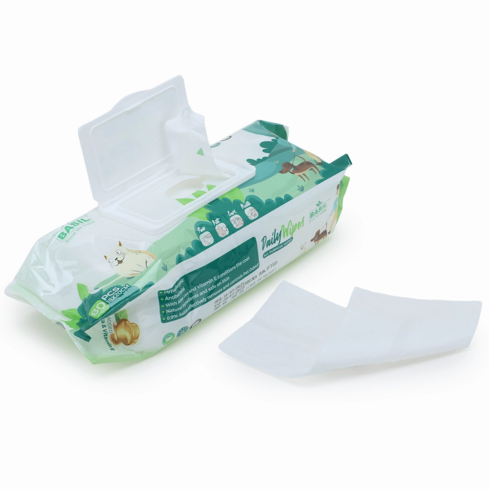 Basil All Purpose Wet Wipes for Dogs and Cats (18x20 cm)