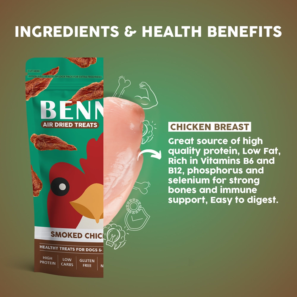 Bennys Bowl Smoked Chicken Jerky Dog Treats