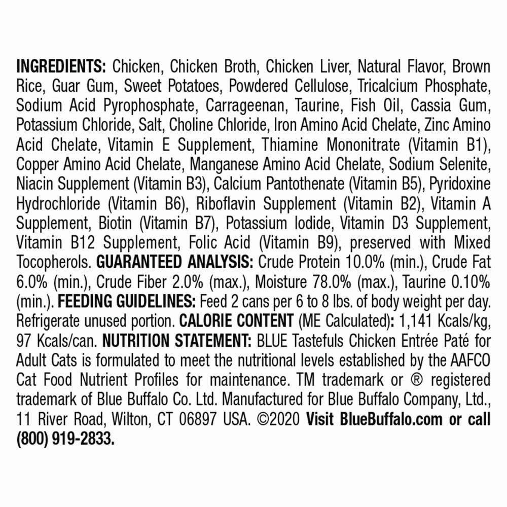 Blue Buffalo Tastefuls Natural Pate Chicken Entree Wet Cat Food