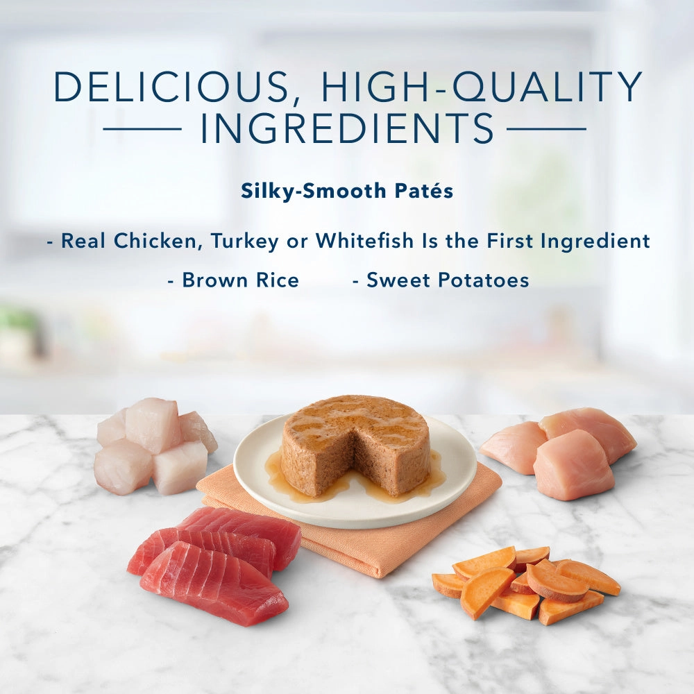 Blue Buffalo Tastefuls Natural Pate Variety Pack Chicken, Turkey, Chicken & Ocean Fish, Tuna Entrees Wet Cat Food