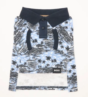 Boss Polo Tshirt for Dogs (Blue Palm)