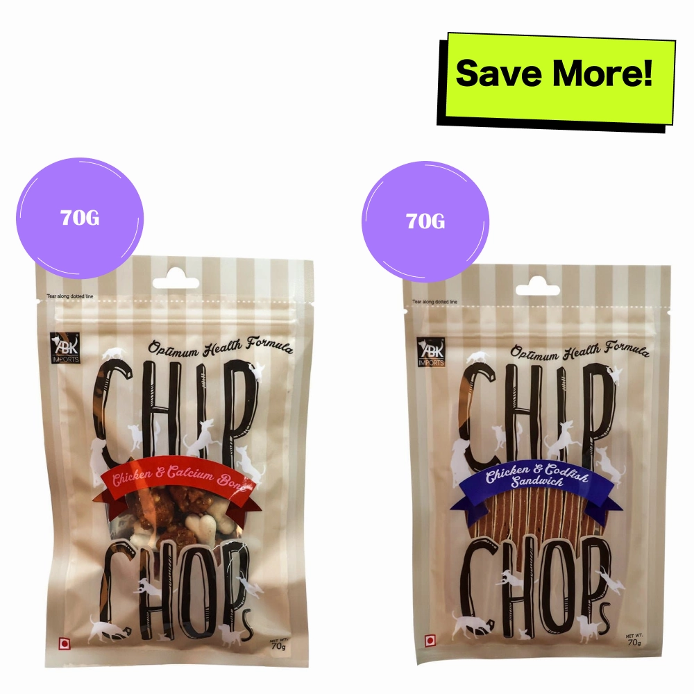 Chip Chops Chicken & Calcium and Chicken & Codfish Bone Dog Treats Combo