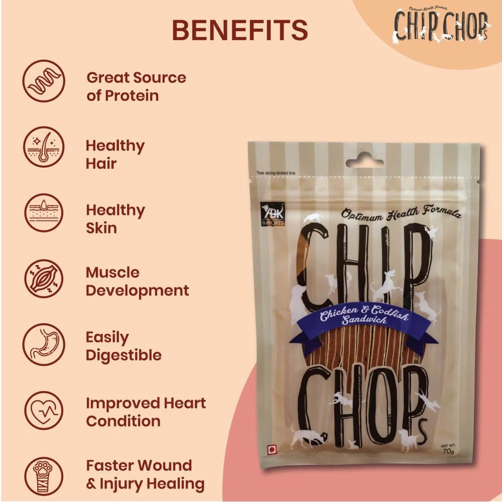 Chip Chops Chicken & Calcium and Chicken & Codfish Bone Dog Treats Combo