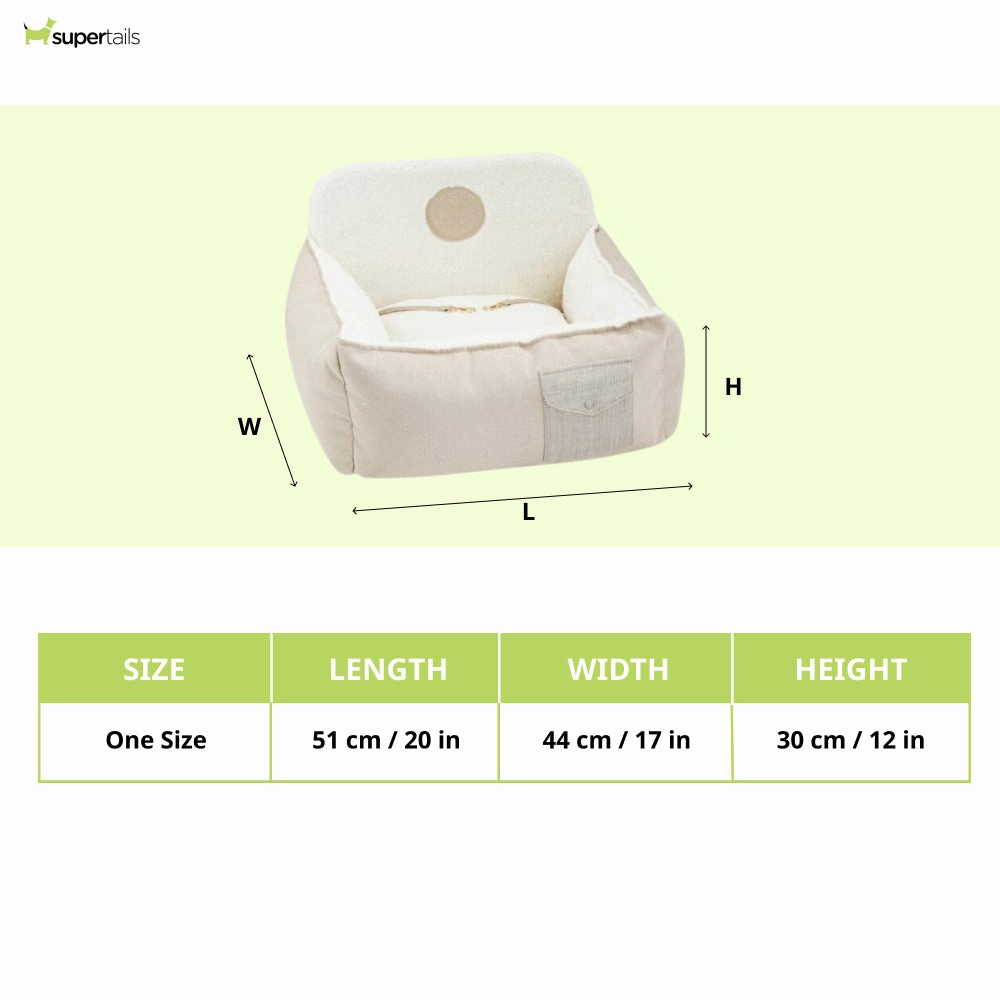 Chloe's Home Car Bed Tallinn for Dogs and Cats (Ecru)
