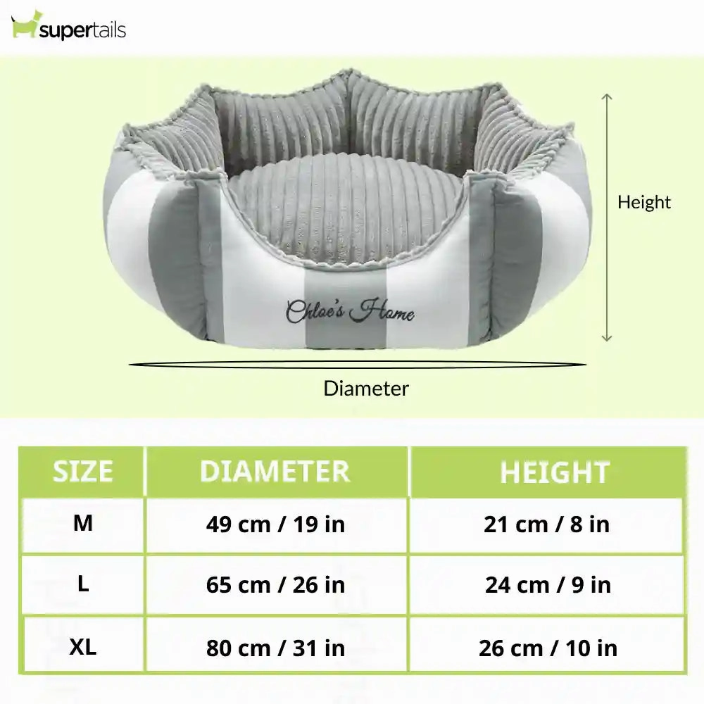 Chloe's Home Monte Carlo Bed for Dogs and Cats (Grey)