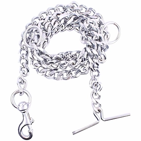 Chullbull Heavy Duty Chain Leash for Dogs (Silver)