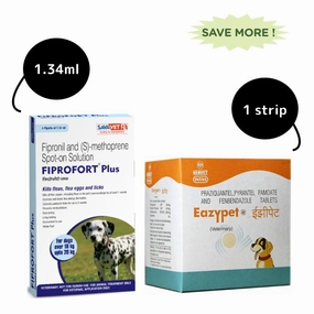 Dewormer and Tick & Flea Control Spot On Combo for Medium Dogs (10-20 kg)