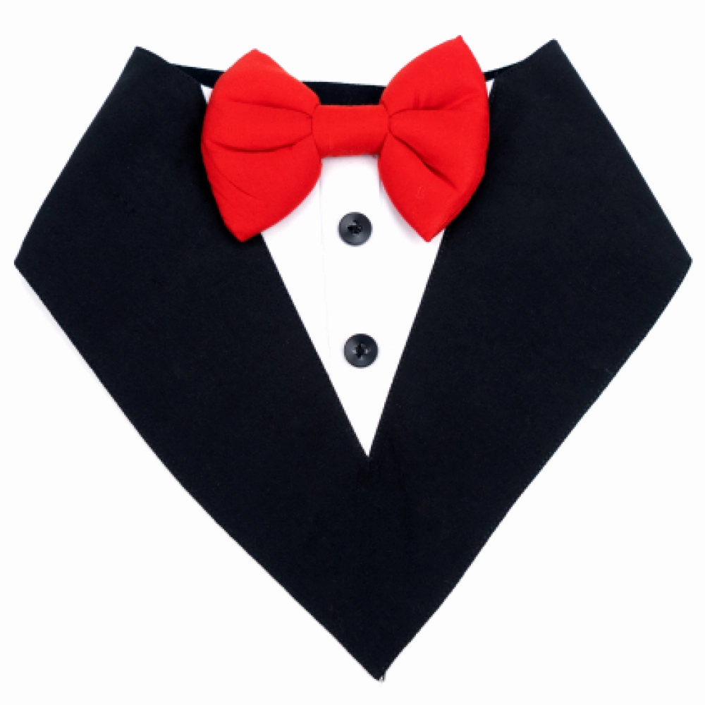 Dogobow Tuxedo Bandana for Dogs (Black) (Get a Bow Free)