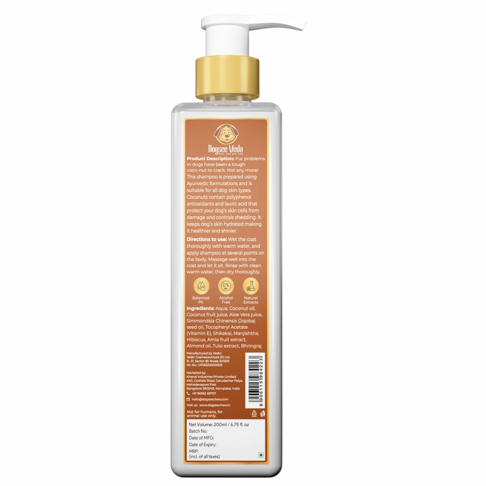 Dogsee Veda Shed Control Coconut Oil Shampoo for Dogs