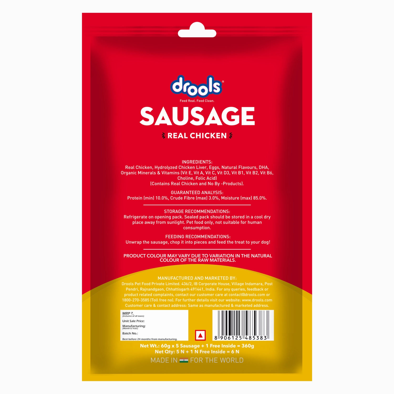 Drools 100% Real Chicken Sausage Treat for Dogs