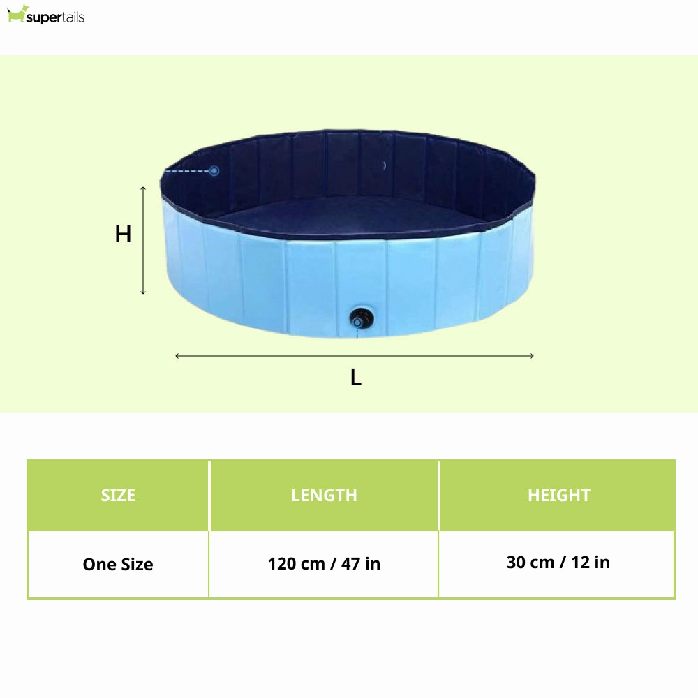 Emily Pets Foldable Swimming Pool for Dogs and Cats (Grey)