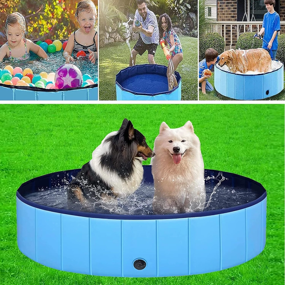 Emily Pets Foldable Swimming Pool for Dogs and Cats (Grey)