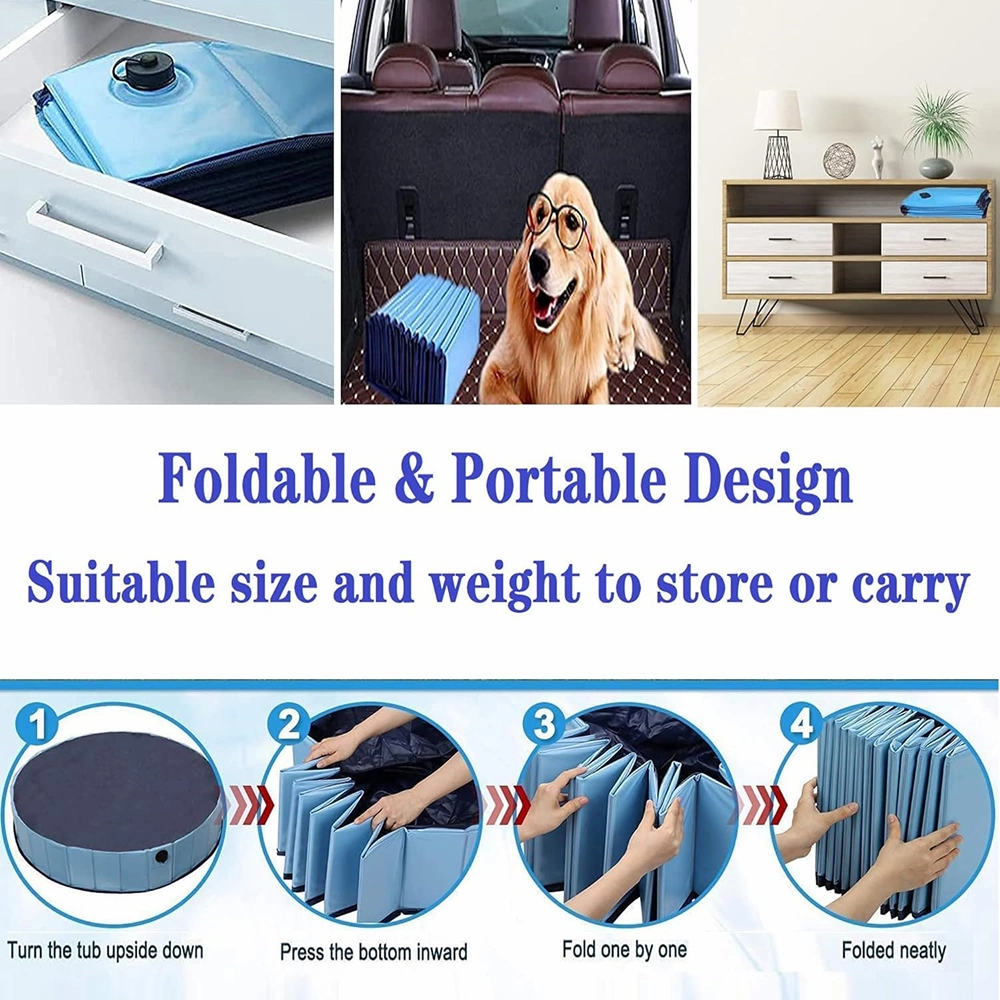 Emily Pets Foldable Swimming Pool for Dogs and Cats (Grey)