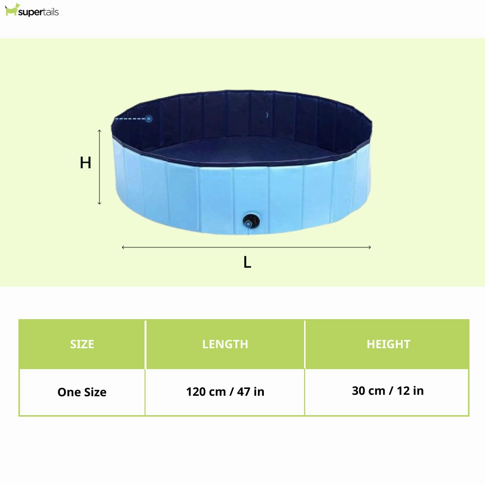 Emily Pets Foldable Swimming Pool for Dogs and Cats (Grey)