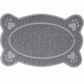 Emily Pets Oval Shaped Feeding Mat for Dogs and Cats (Black)