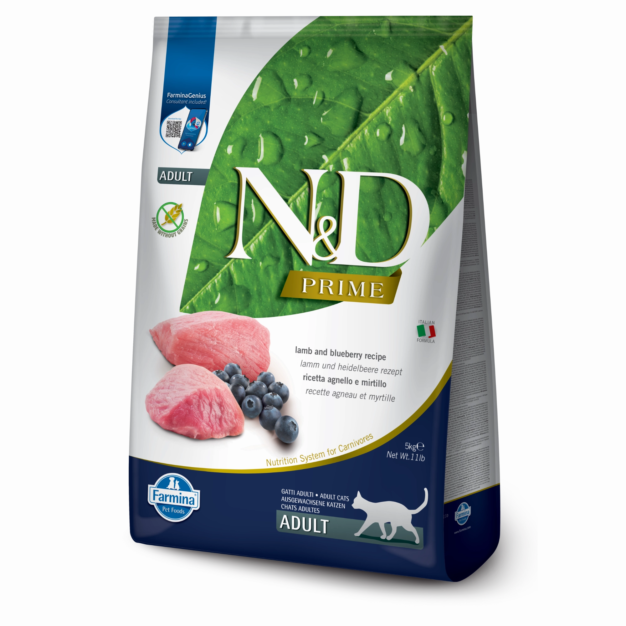 Farmina Cat N&D Prime Lamb & Blueberry 11 Lb.