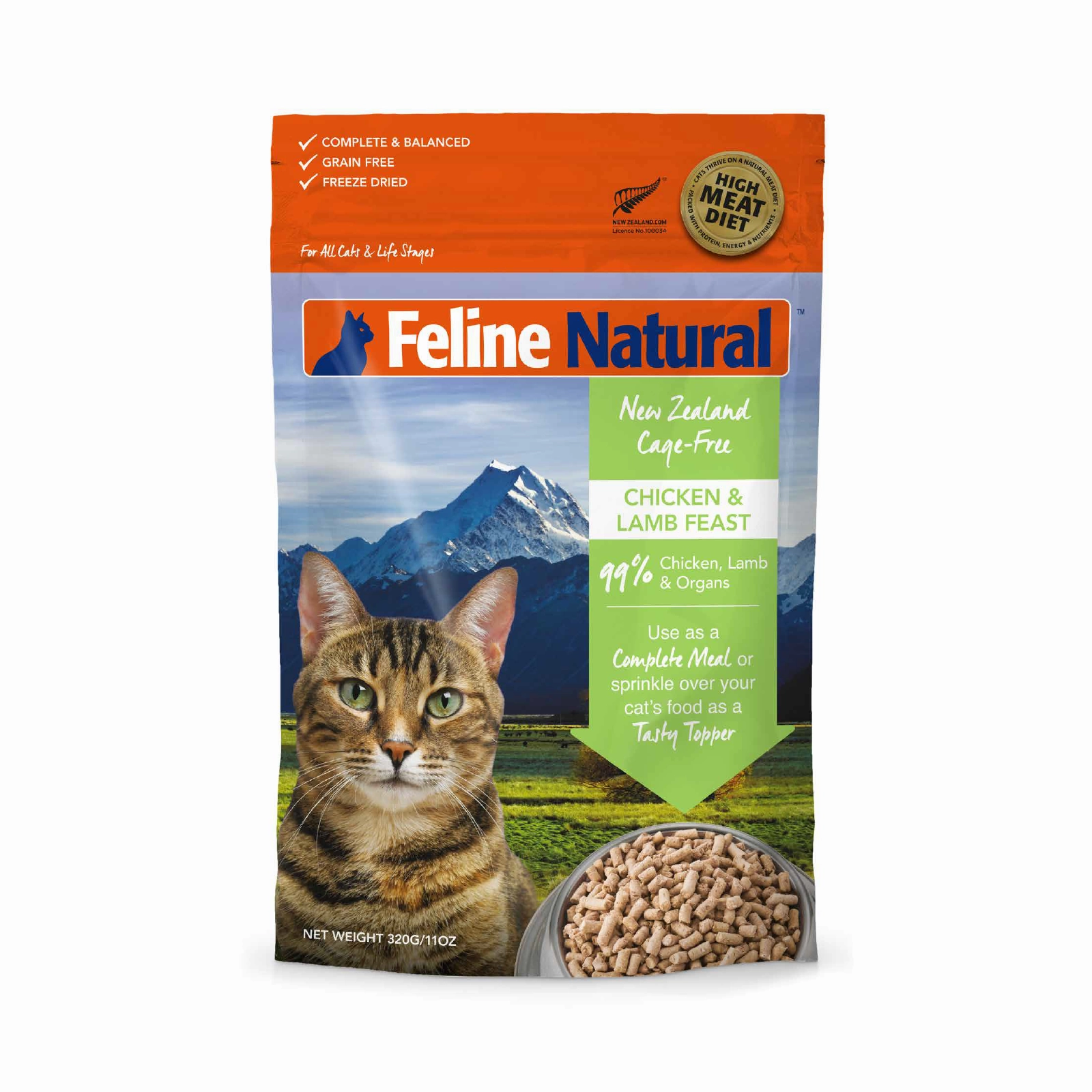 Feline Natural Freeze-Dried Chicken & Lamb Feast