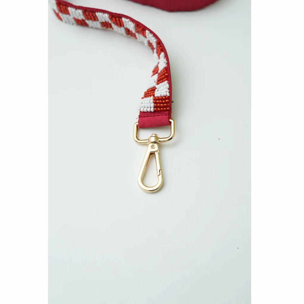 Floof & Co Checkered Leash & Collar (Red & White)
