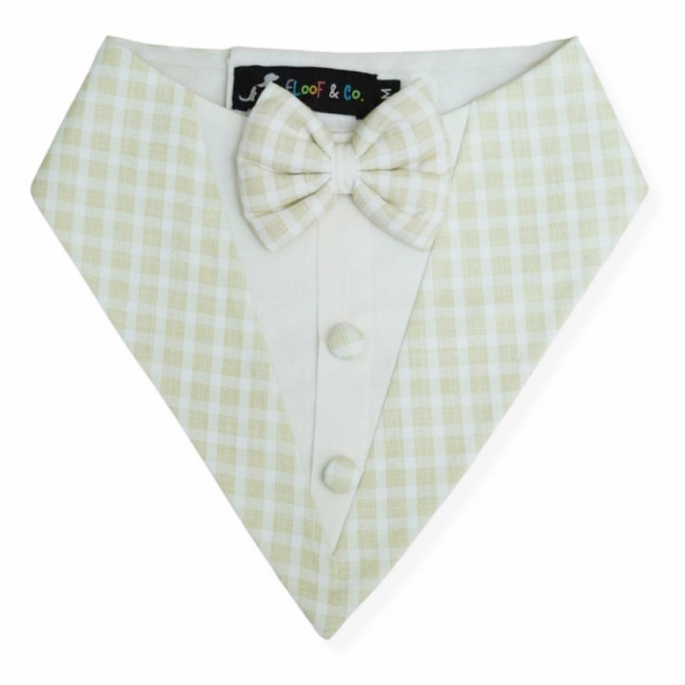 Floof & Co Cotton Tux Bandana for Dogs (Green)