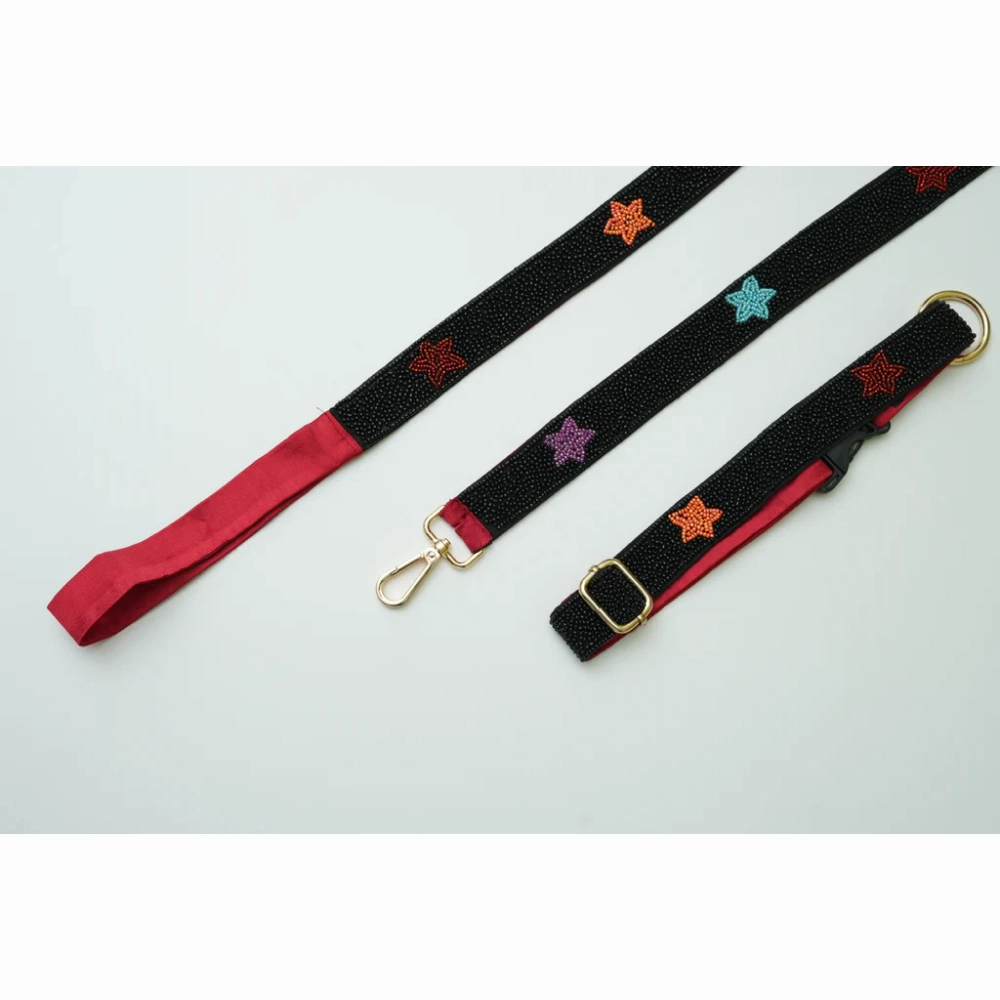 Floof & Co Starry Night Leash & Collar (Black)