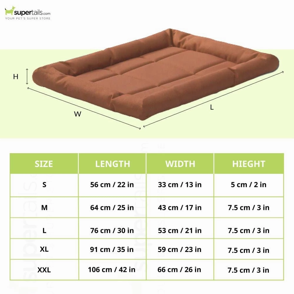 Fluffy's Kozi Pet Rectangular Shaped Bed for Dogs and Cats (Brown)