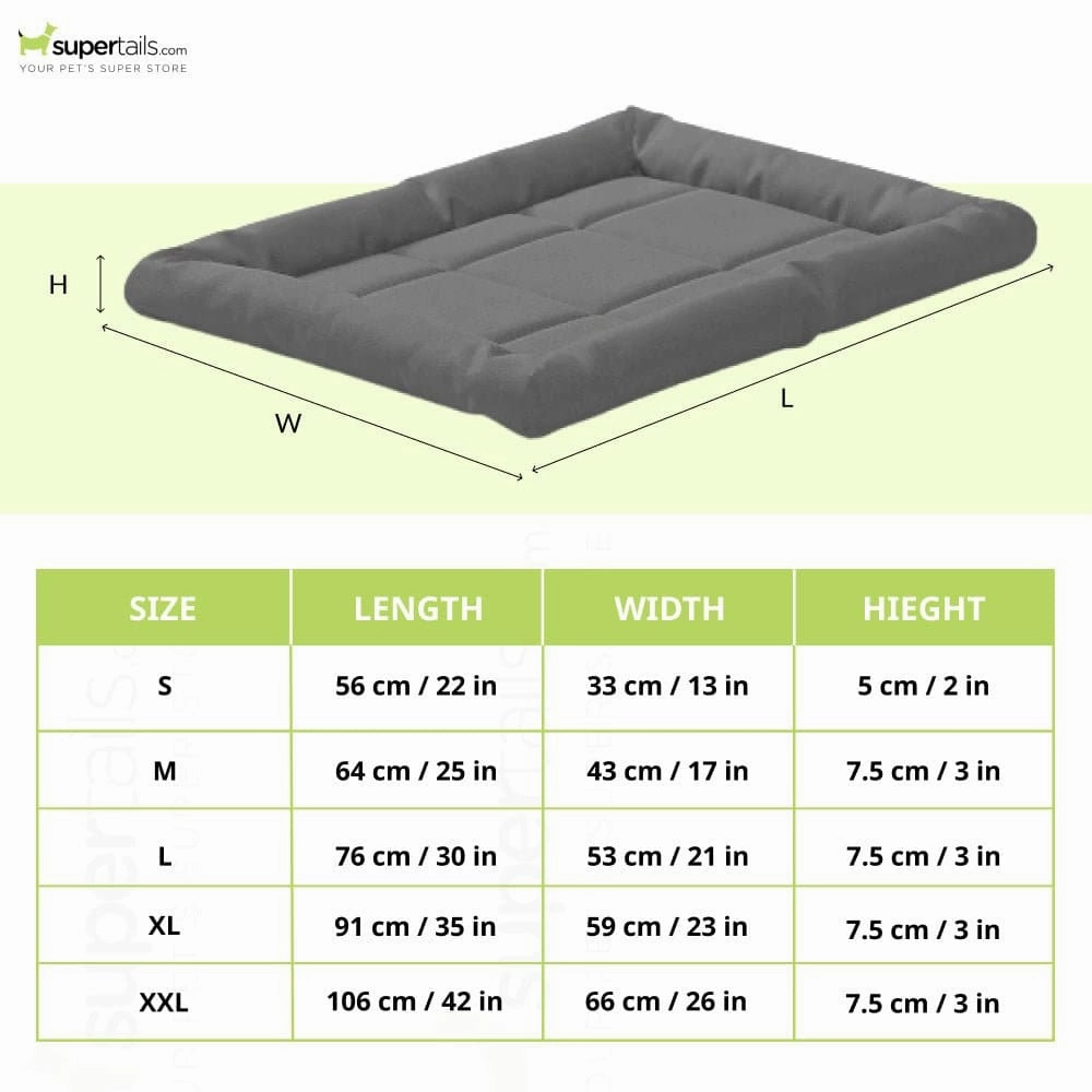Fluffy's Kozi Pet Rectangular Shaped Bed for Dogs and Cats (Grey)