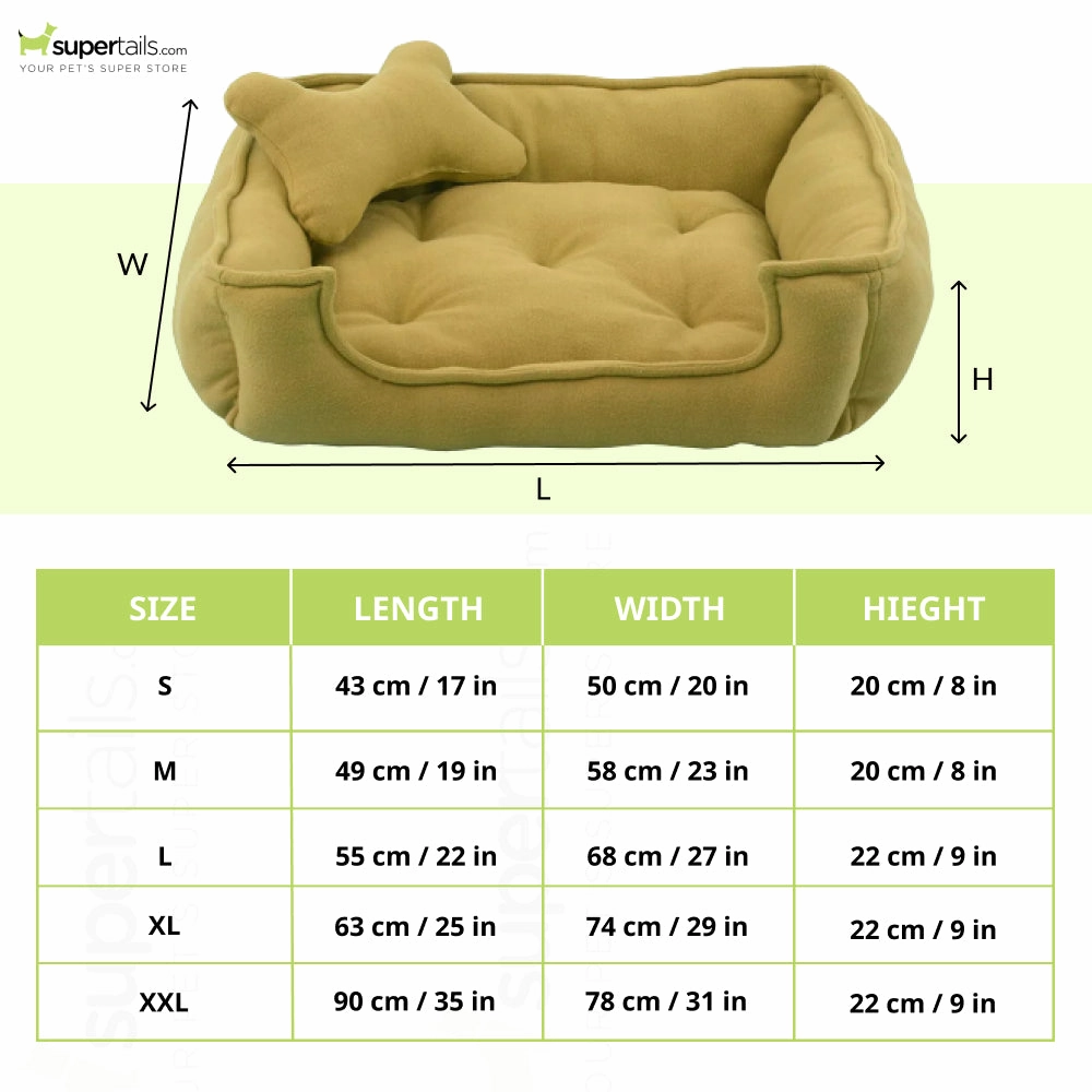 Fluffy's Luxurious Reversible Bed for Dogs and Cats (Beige)