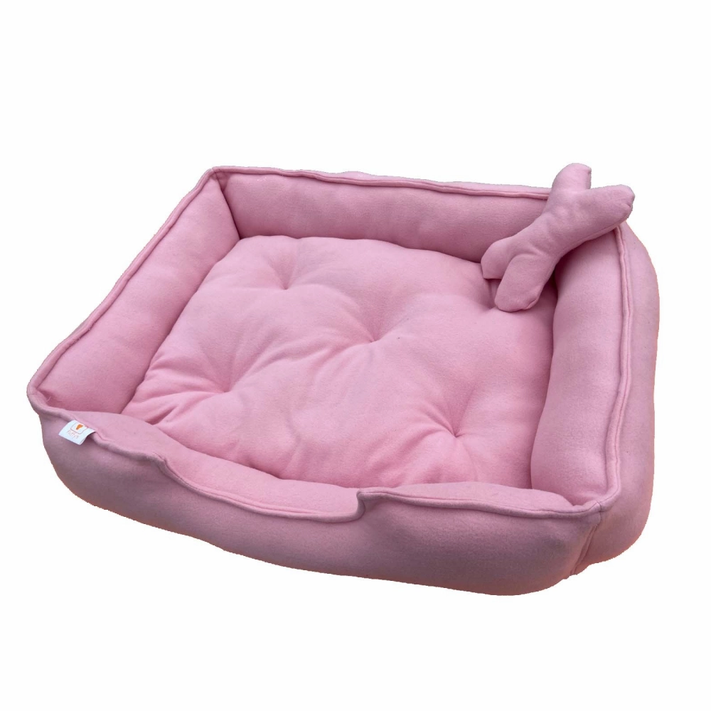 Fluffy's Luxurious Reversible Polyester Filled Bed for Dogs and Cats (Pink)
