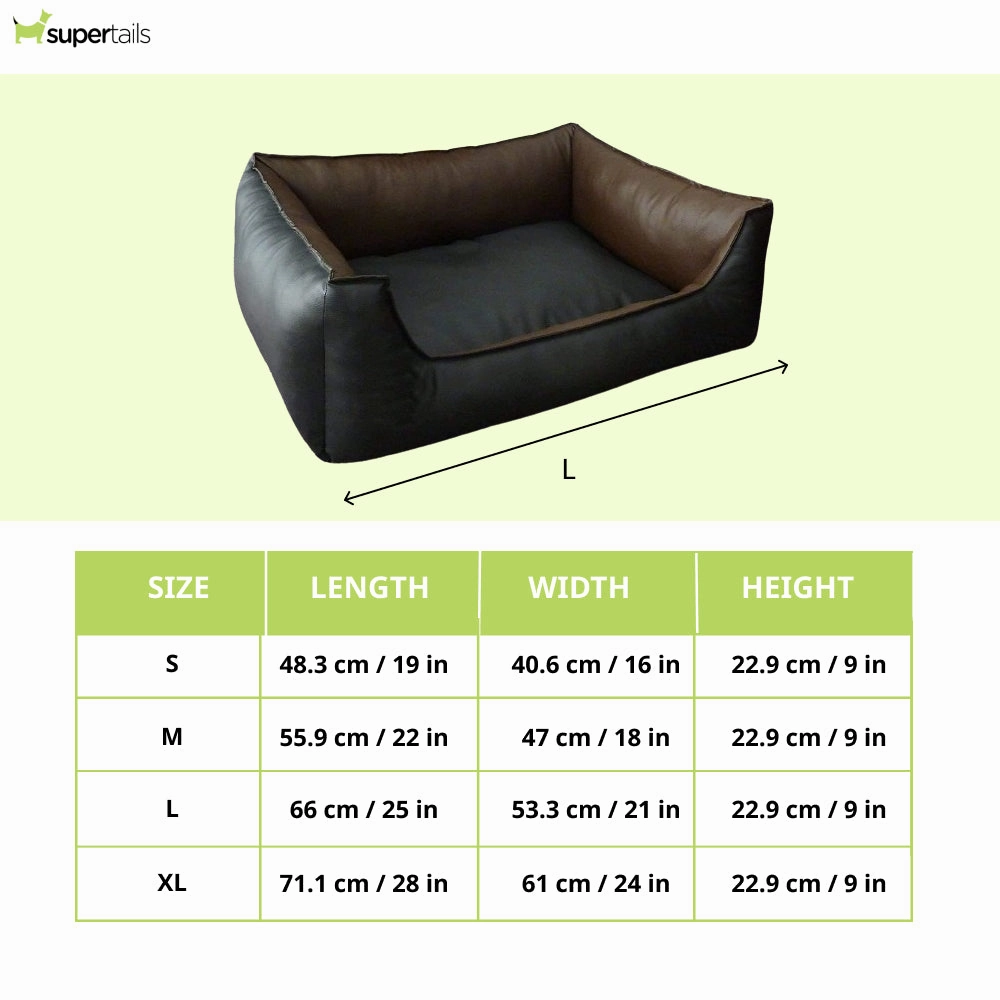 Fluffy's Pawsome Artificial Leather Sofa Bed for Dogs and Cats (Brown & Black)