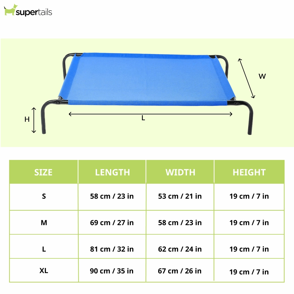 Fluffy's Pawsome Waterproof elevated Sides Camping Bed for Dogs (Blue)