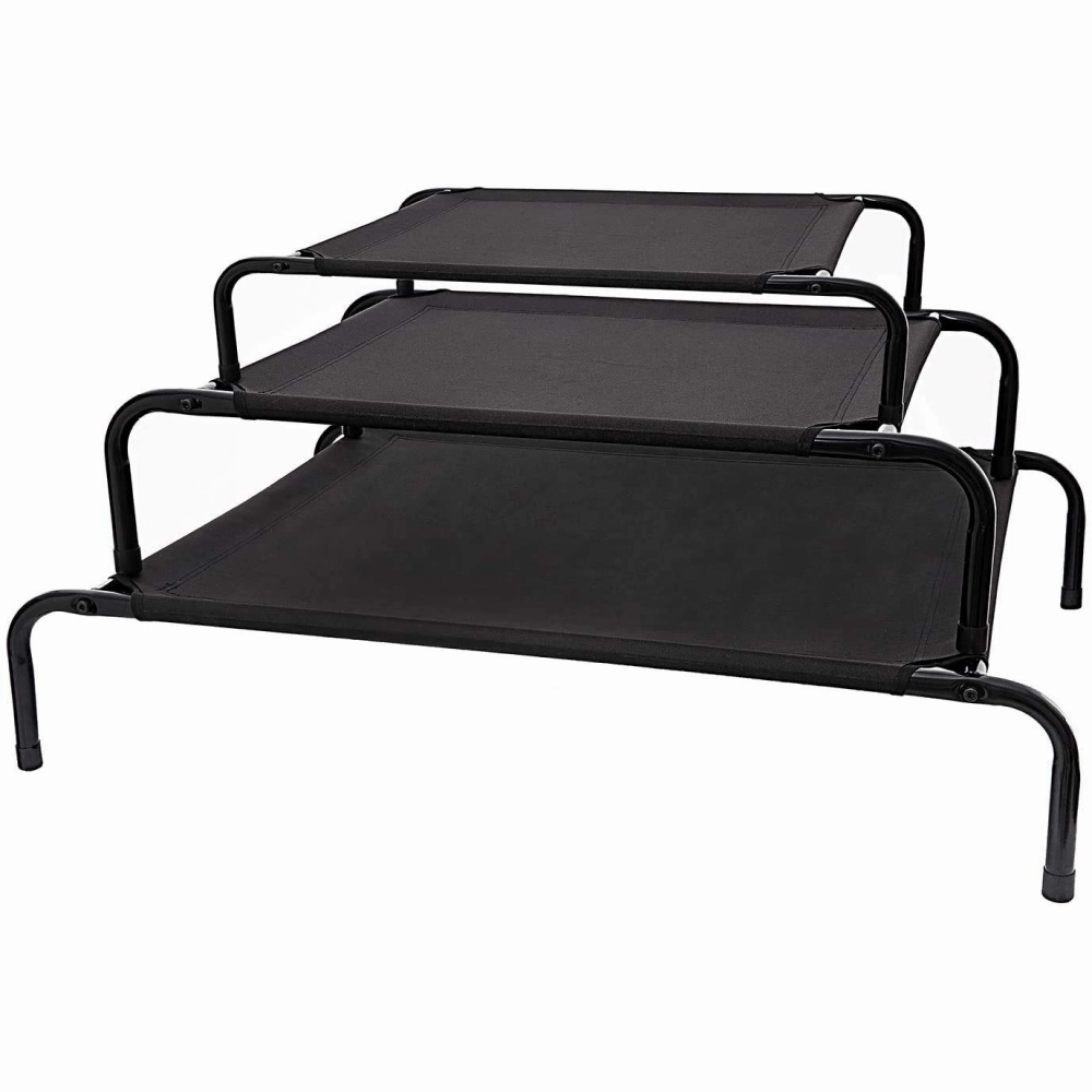 Fluffy's Pawsome Waterproof elevated Sides Camping Bed for Dogs (Grey)