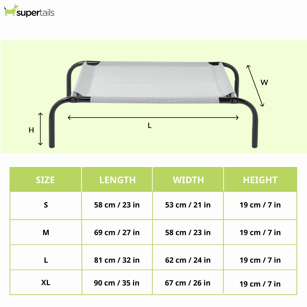 Fluffy's Pawsome Waterproof elevated Sides Camping Bed for Dogs (Grey)