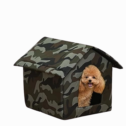 Fluffy's Petslover Luxurious Foldable Tent For Dogs and Cats (Army Print)