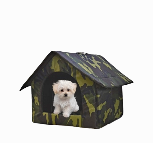 Fluffy's Petslover Luxurious Foldable Tent For Dogs and Cats (Army Print)