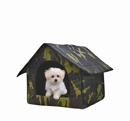 Fluffy's Petslover Luxurious Foldable Tent For Dogs and Cats (Army Print)
