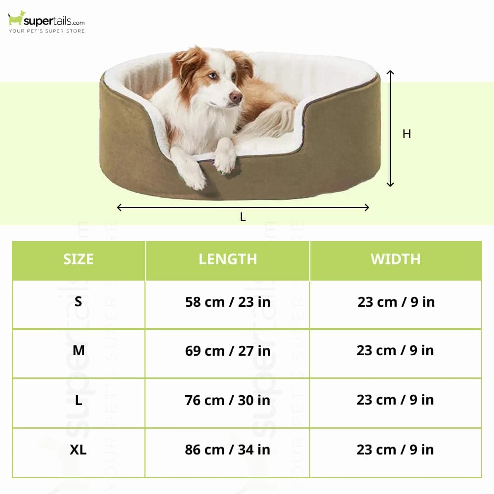 Fluffy's Petslover Warm Fleece Winter Round Shape Reversible Ultra Soft Bed with Cushion Pillow for Dogs and Cats (Biege)
