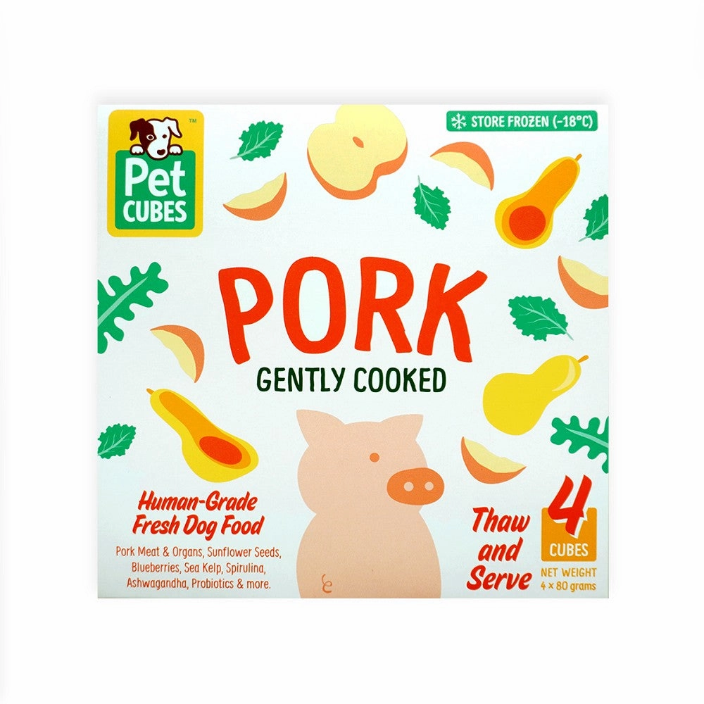 Frozen Fresh Human-Grade Gently Cooked Pork Adult Dog Food