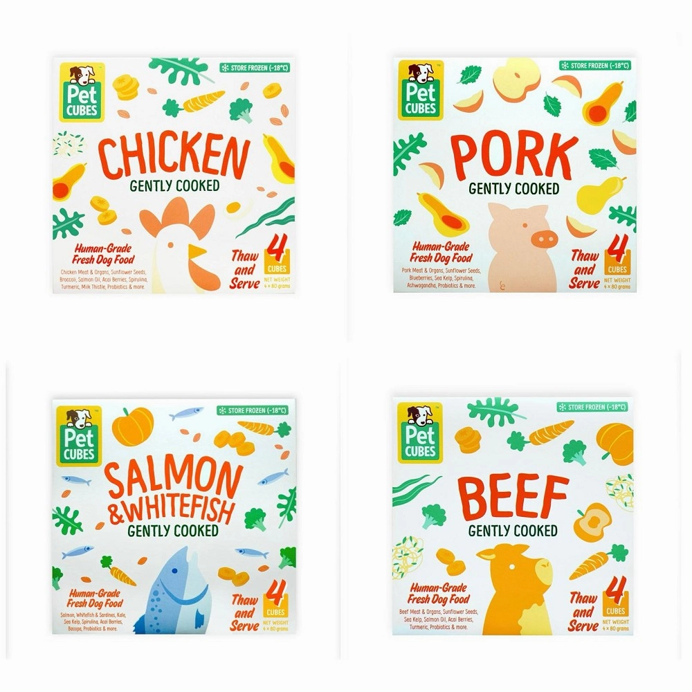 Frozen Fresh Human-Grade Gently Cooked Variety Set Adult Dog Food