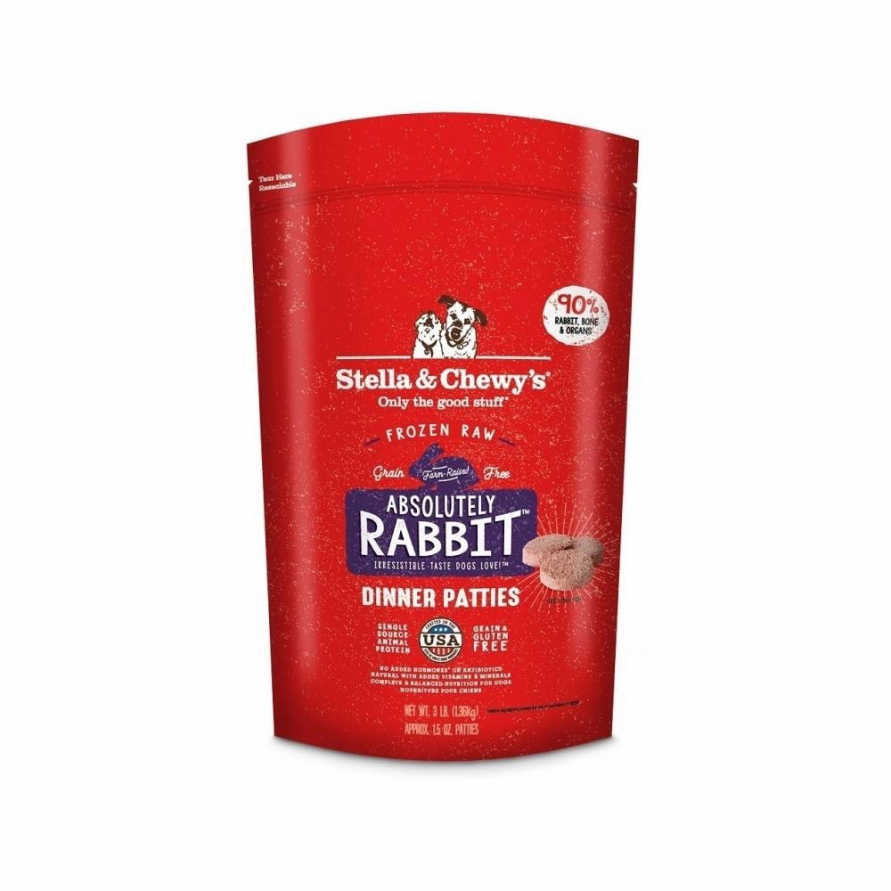 Frozen Raw Rabbit Dinner Patties Dog Food