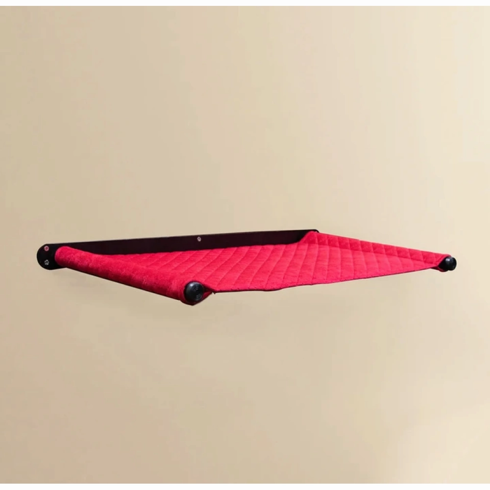 FurryLiving Kiki Wall Mounted Perch for Cats (Black/Red)