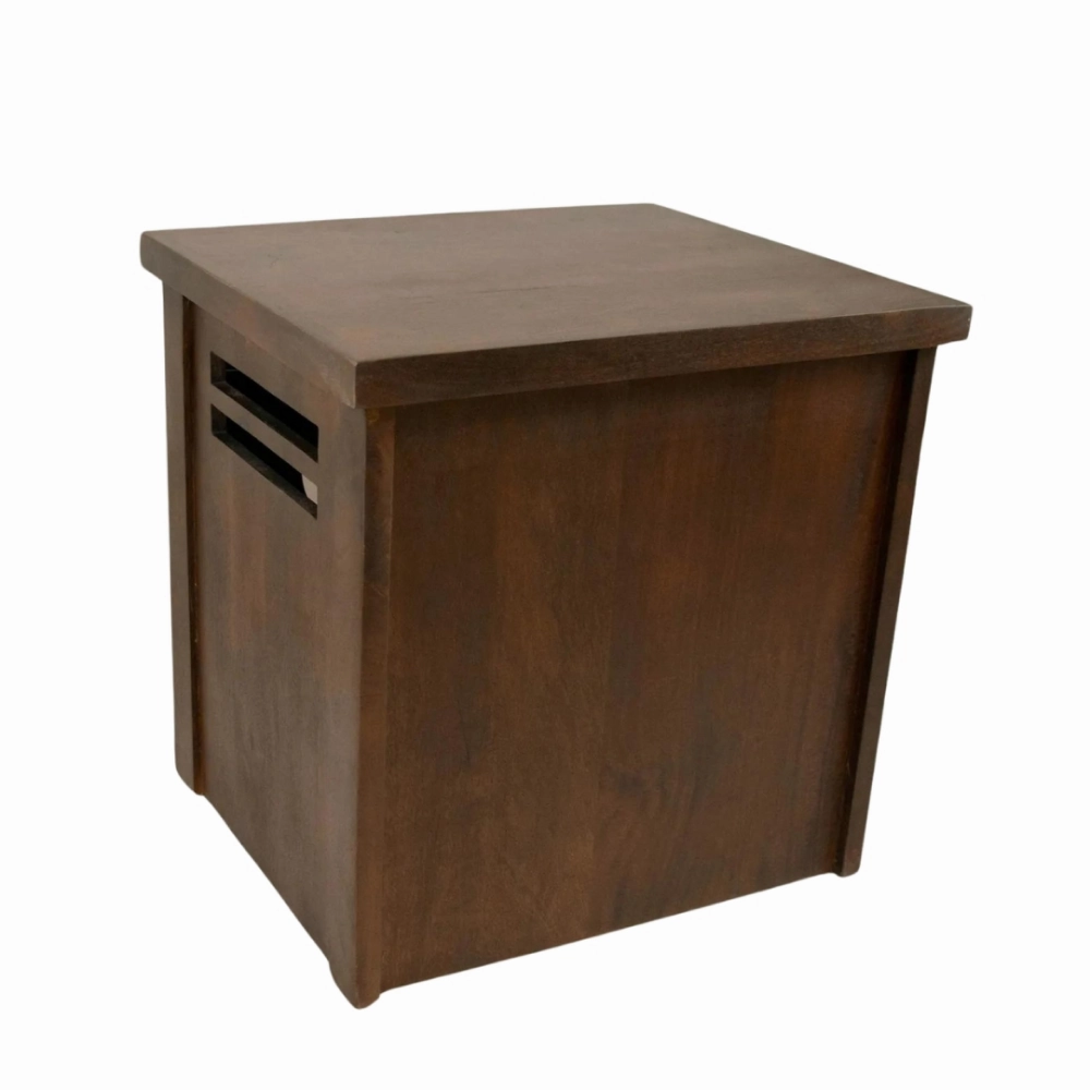 FurryLiving Meraki Cabinet with Cushion for Small Dogs and Cats (Dark Brown/ Red Cushion)
