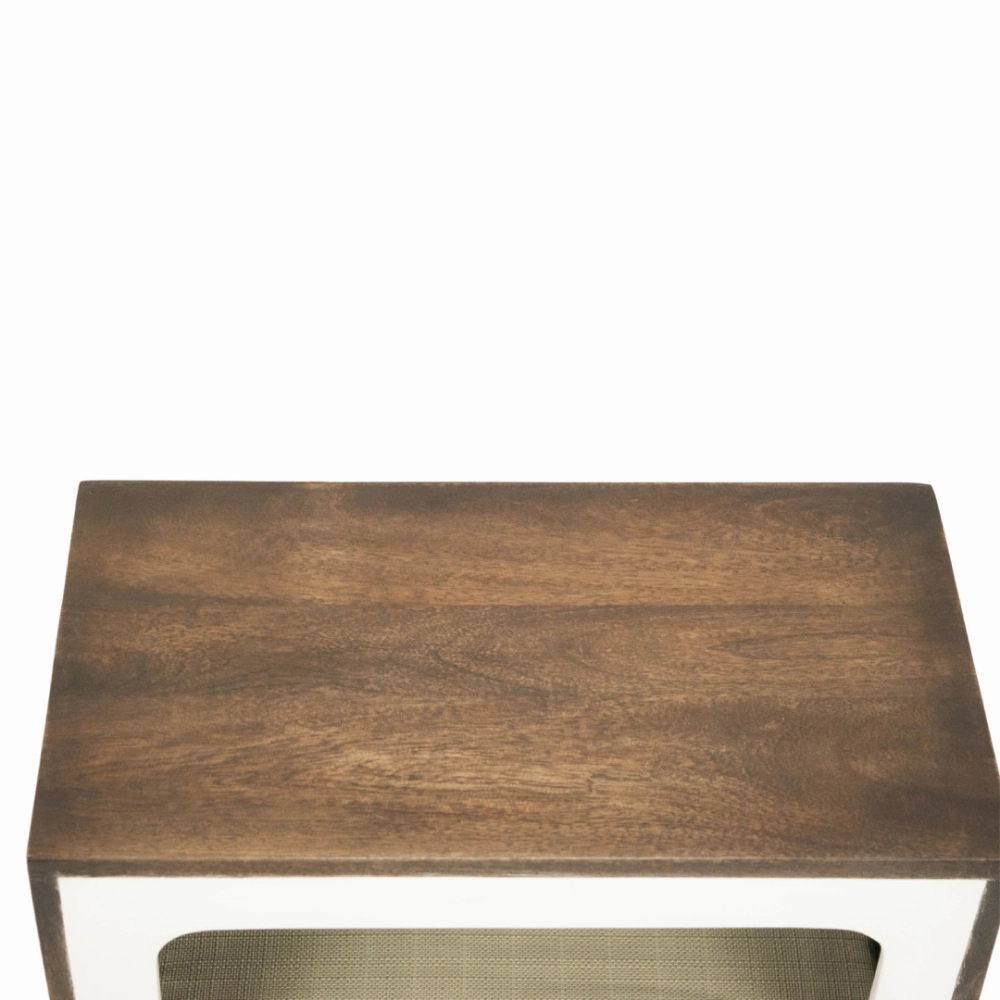 FurryLiving Telly Side Table with Cushion for Small Dogs and Cats (Dark Brown/Yellow Cushion)