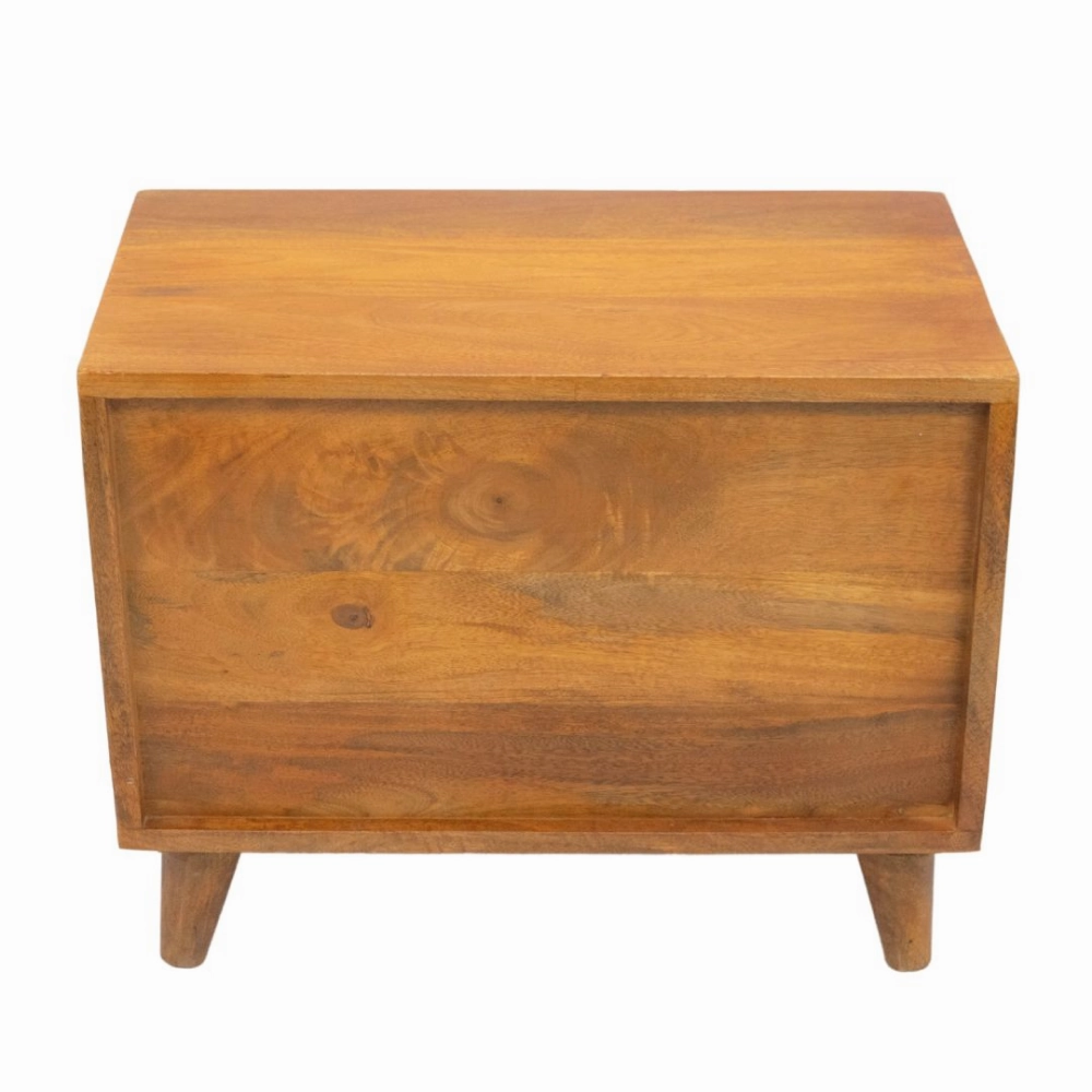 FurryLiving Telly Side Table with Cushion for Small Dogs and Cats (Honey/Red Cushion)