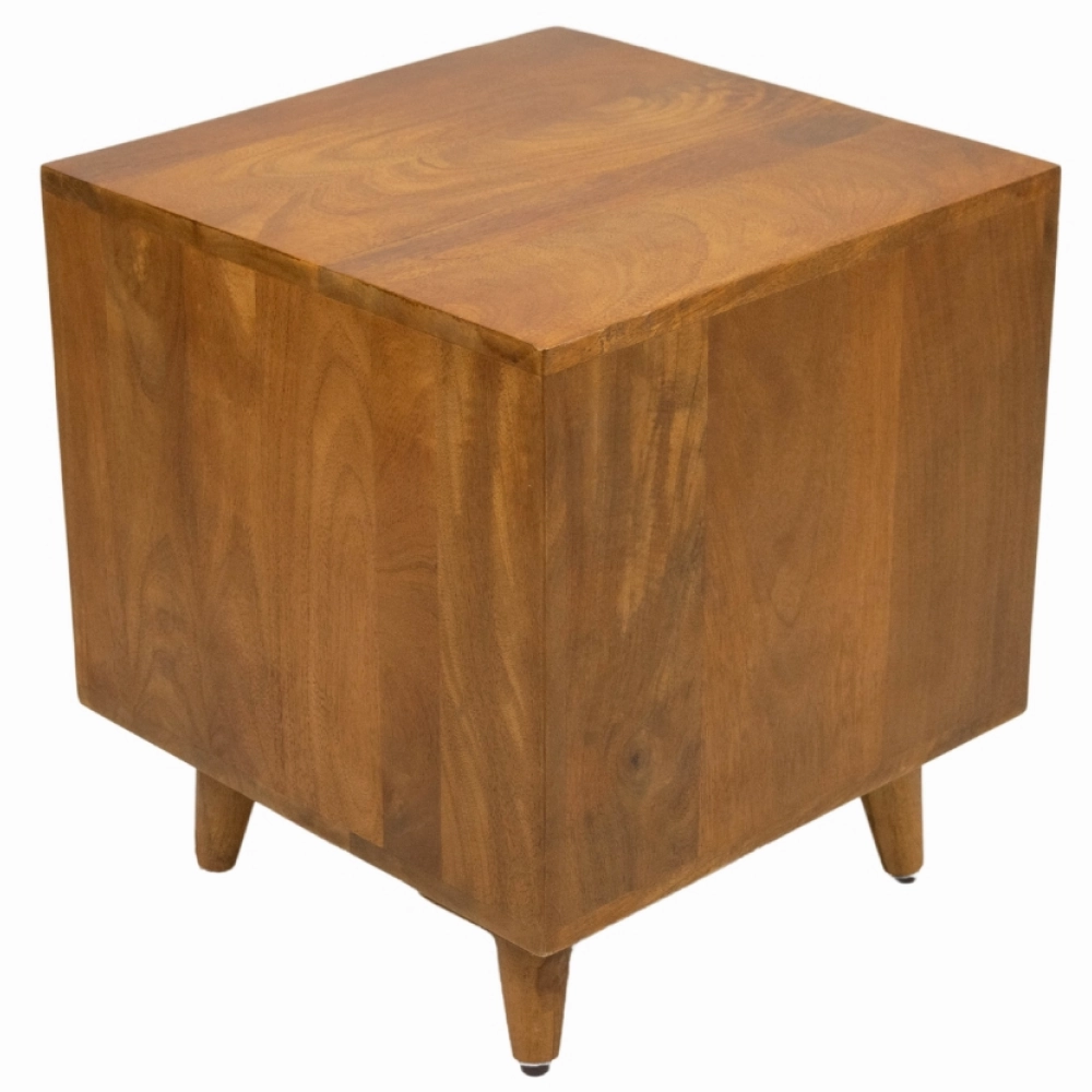 FurryLiving Wally Side Table with Cushion for Small Dogs and Cats (Honey/Cream Cushion)