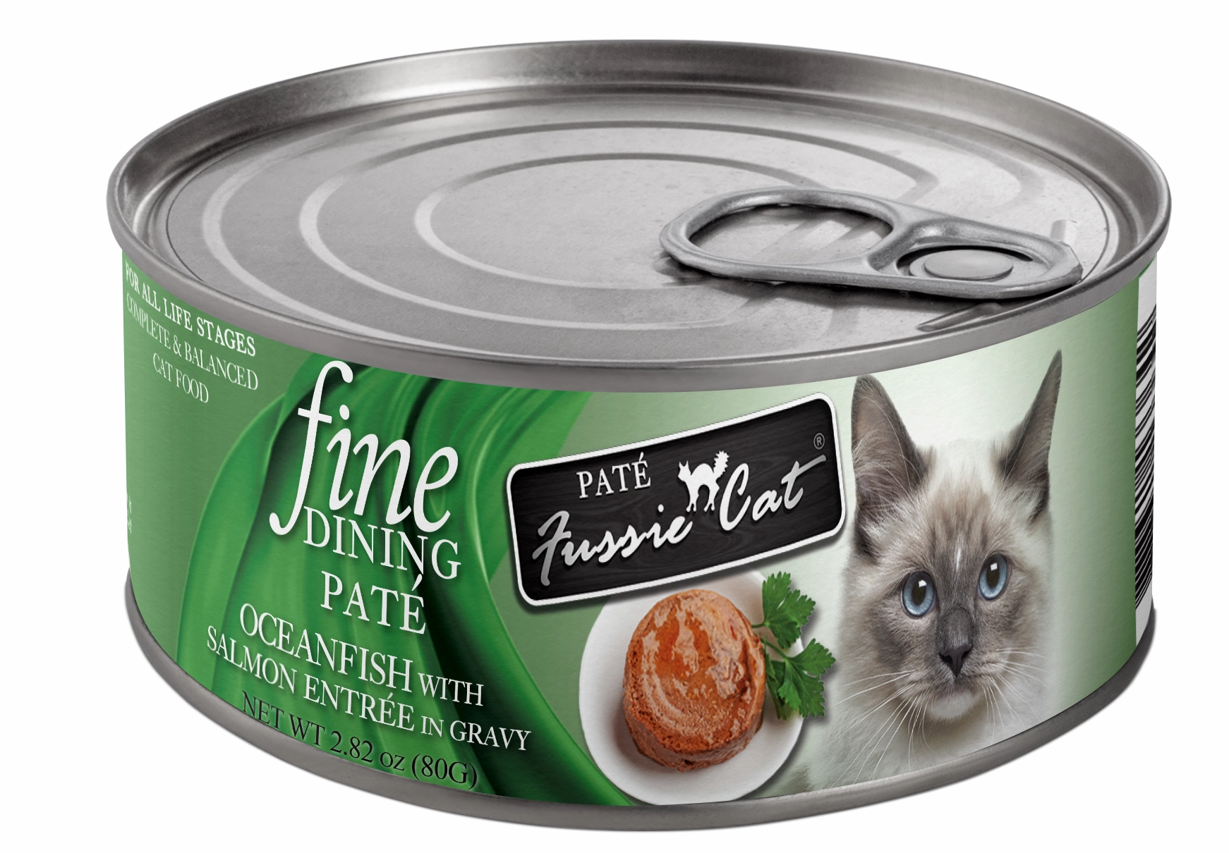 Fussie Cat Fine Dining Pate Oceanfish with Salmon Entree Wet Cat Food, 2.82oz