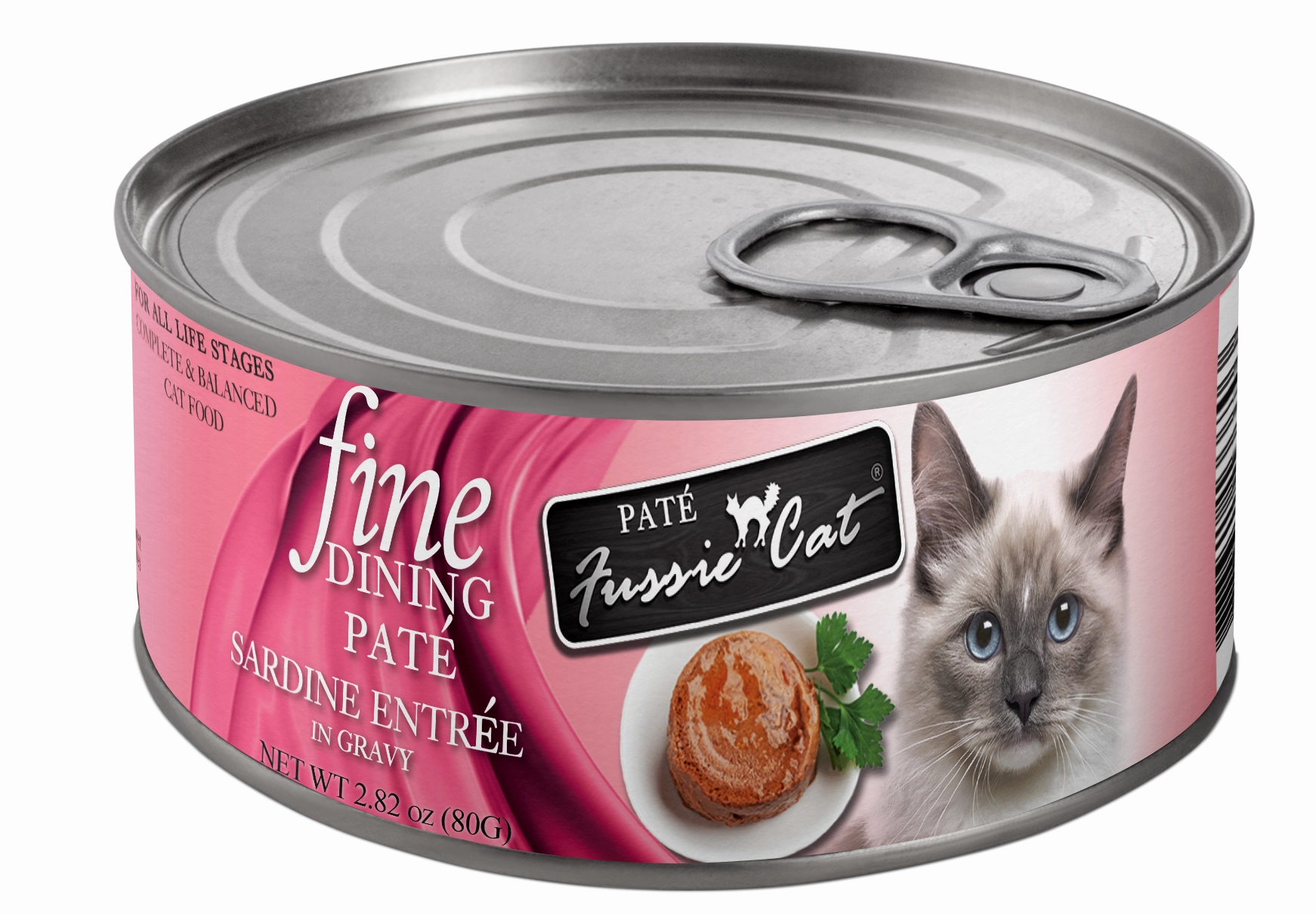 Fussie Cat Fine Dining Pate Sardine Entree Wet Cat Food, 2.82oz