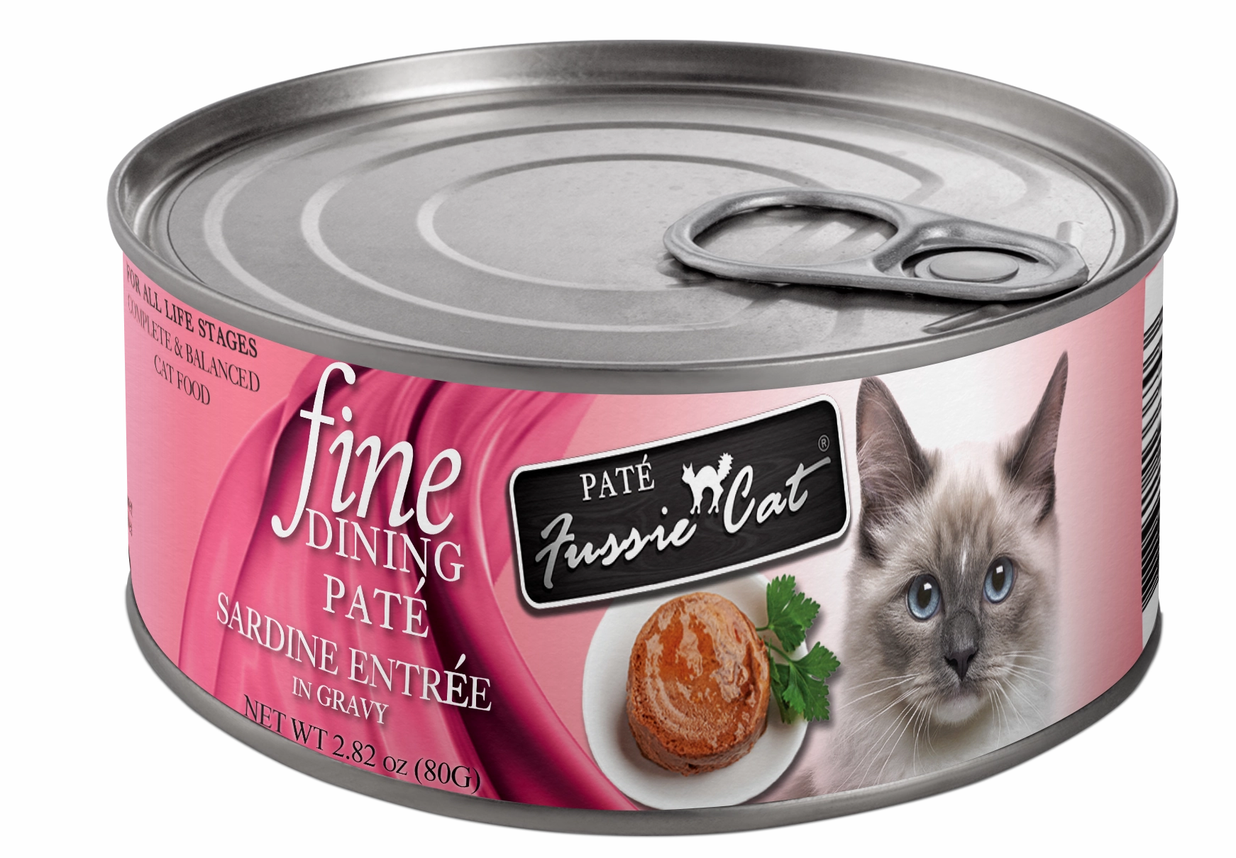 Fussie Cat Fine Dining Pate Sardine Entree Wet Cat Food, 2.82oz